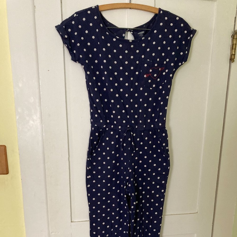 Girl's polka dot jumpsuit